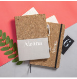 Conjunto de Bloco de Notas A5 e Caneta de Cortiça /Algodão Personalizado– Brindes Promocionais Fusion Print