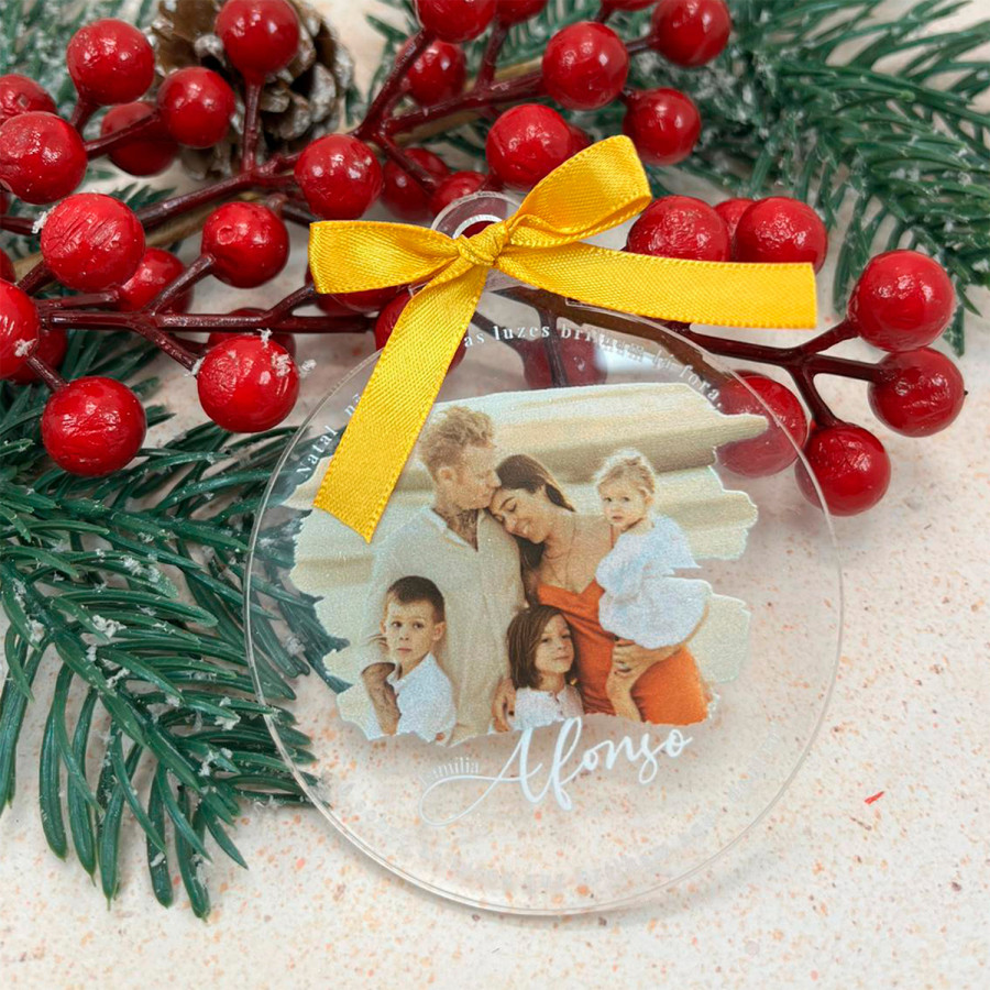 Bolas de Natal Personalizadas em Acrílico espelho | Personalizados de Natal da Fusion Print