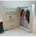 Moldura Livro em Madeira  com foto e mensagem | Personalizados de Natal da Fusion Print