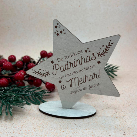 Estrela de Natal com base em MDF | Personalizados de Natal da Fusion Print