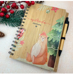 Caderno A5 em Bambu com desenho Natalício | Personalizados de Natal da Fusion Print