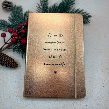 Bloco de Notas A5 Metálico Amigos | Personalizados de Natal da Fusion Print