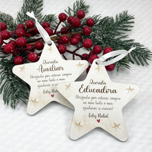 Estrela de Natal Personalizada em MDF | Personalizados de Natal da Fusion Print