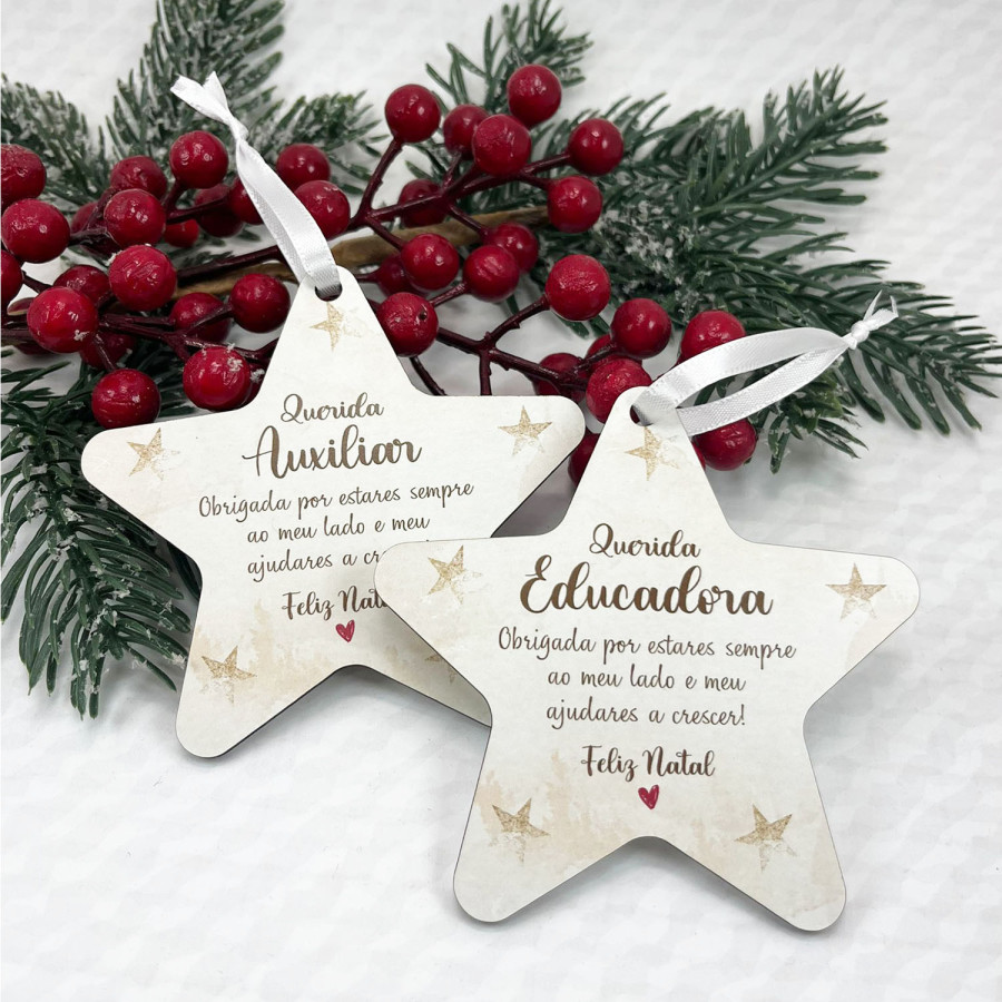 Estrela de Natal Personalizada em MDF | Personalizados de Natal da Fusion Print