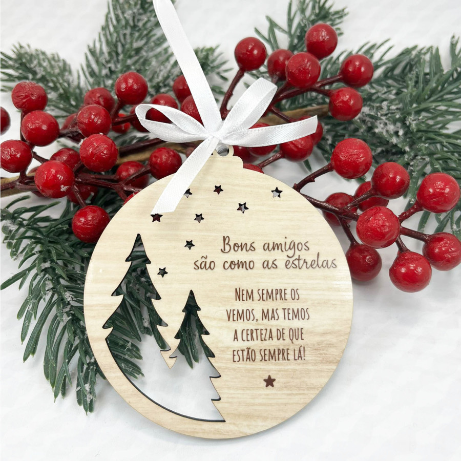 Bolas de Natal Personalizadas com Foto em MDF | Personalizados de Natal da Fusion Print