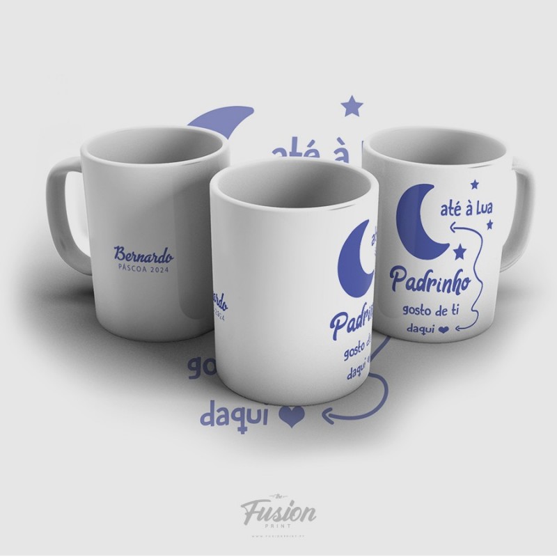 Caneca Padrinho gosto de ti até à Lua!