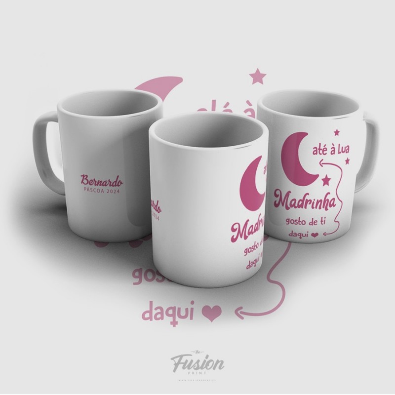 Caneca Madrinha gosto de ti até à Lua!