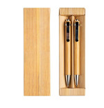Conjunto de Esferográfica e Lápis em Bambu | Presentes Personalizados de Natal Fusion Print