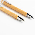 Conjunto de Esferográfica e Lápis em Bambu | Presentes Personalizados de Natal Fusion Print