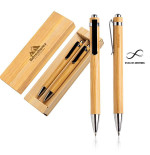 Conjunto de Esferográfica e Lápis em Bambu | Presentes Personalizados de Natal Fusion Print