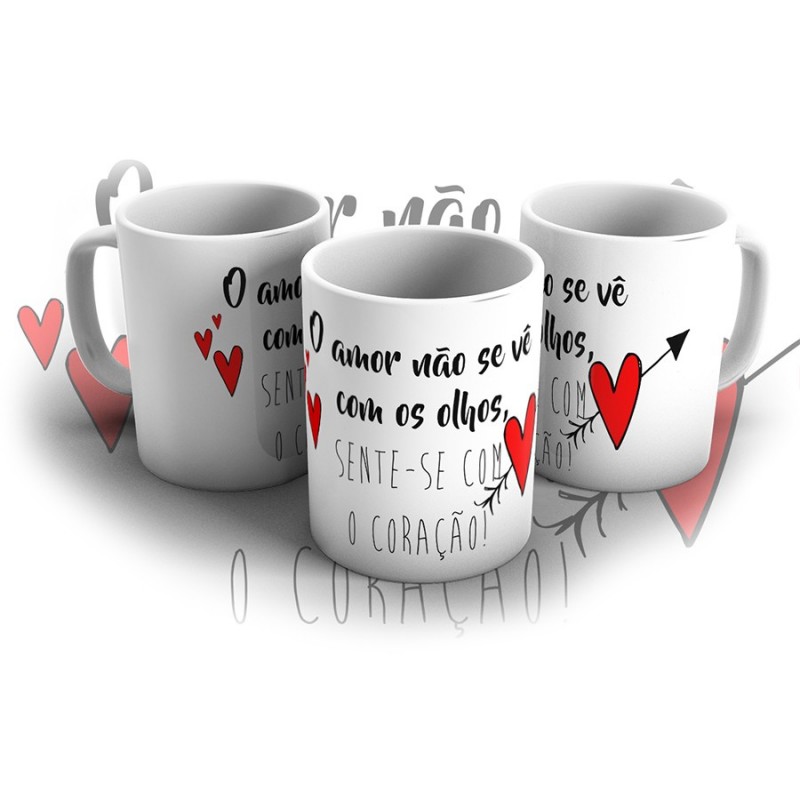 Caneca Amor sente-se com o Coração