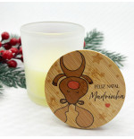 Vela Personalizada com Tampa em Bambu- Personalizados da Fusion Print