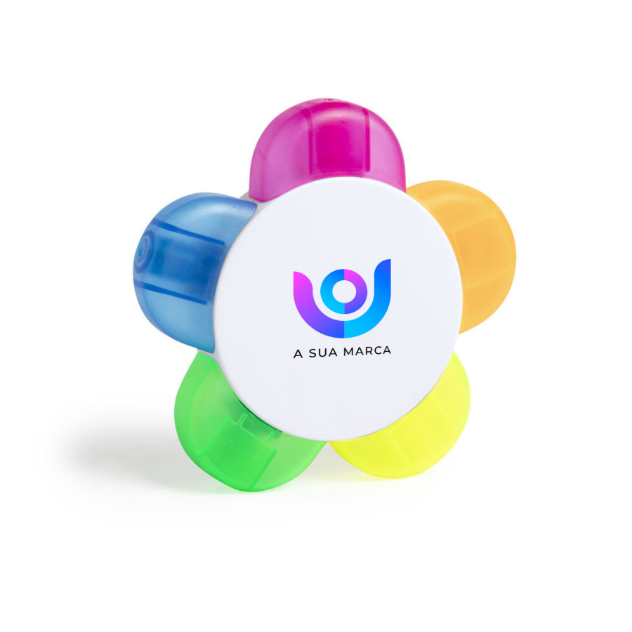 Marcadores Fluorescentes 5 em 1 Personalizável- Brindes Corporativos e Eventos Fusion Print