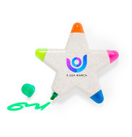 Conjunto de Marcadores Fluorescente Formato Estrela Personalizável- Brindes Corporativos e Eventos Fusion Print