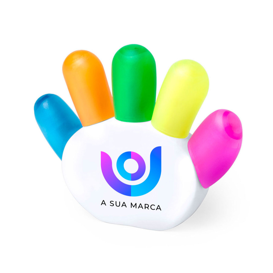 Conjunto de Marcadores Fluorescentes Personalizável- Brindes Corporativos e Eventos Fusion Print