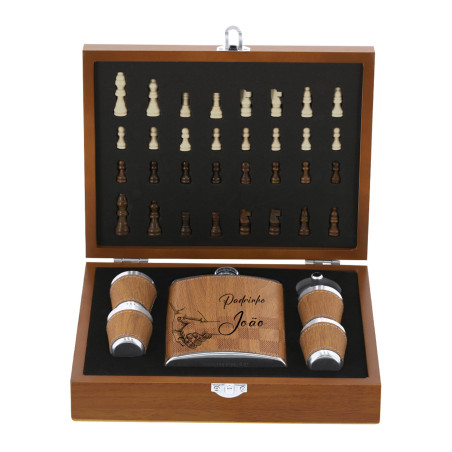 Conjunto de Whisky com Jogo de Xadrez Personalizado | Personalizados da Fusion Print