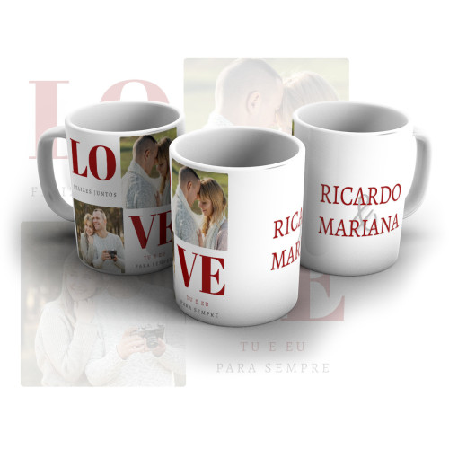 Caneca de Cerâmica 33cl Dia dos Namorados- Presente Personalizado | Fusion Print